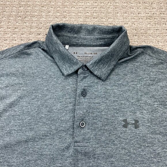 UNDER ARMOUR Golf Shirt Gray Men Extra Large XL The Playoff Polo Loose Outdoor - Picture 3 of 11